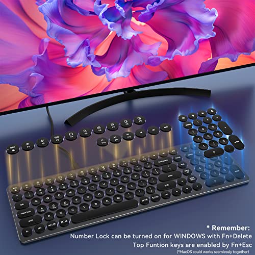 Kolude Mac Keyboard with USBC Docking Station, Wired FullSize