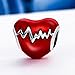 XingYue 925 Sterling Silver Heartbeat Charm Bead Red Enamel Love Heart Charm Love In My Heart Knot Charm Beads (Heart red enamel charm)