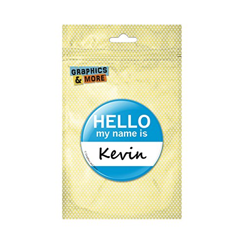 Kevin Hello My Name Is Pinback Button Pin Badge - 3 Inch Diameter