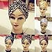 Pusheng Radiant Pleated Stretchable Polyester Bathing Turban Hat Head Cover Sun Cap Golden