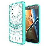 AnoKe Phone Cases for Moto G5 Plus Motorola Moto G5 Plus Case Clear Mandala Slim Fit TPU Bumper Protective Cell Phone Case Cover for Women Girls Men Kids Boys Funda 2017 with Screen Protector Mint