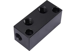 MARSTEK Air Manifold, Air Compressor Manifold, Air Hose Inline Manifold Block Splitter, Pneumatic Manifold Air Distribution Block, NPT 1/4 Inch Port (2 Way 4 Port)