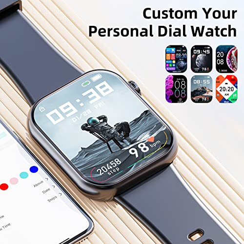 Smart Watch for Men Answer/Make Calls,1.83 Full Touch Screen Sports Smartwatch IP67 Waterproof Wacth for Men,Fitness Smart Watches with 24/7 Heart Rate Blood Oxygen Sleep Monitor for Android and iOS