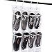 MaidMAX Over The Door Hanging Shoe Organizer with 24 Clear Pockets and 4 Metal Hooks, 64 Inches High