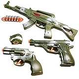 TukTek Kids First Elite Force Military Play Toy Gun Set of 5 w/ Rifle & Pistols for Boys & Girls