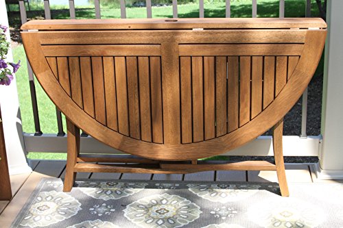 Eucalyptus 43 Inch Round Folding Deck Table