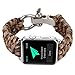 Alotm For Apple Watch Band, 42mm Replacement Apple Watch Band Paracord Watch Band with Rugged Outdoor Survival Stainless Steel Shackle and 550 Paracord (Camouflage Brown, 42MM)