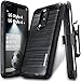 COVRWARE Iron Tank case for LG Stylo 4 / Stylo 4 Plus / 4 + with Built-in Screen Protector Heavy Duty Full-Body Rugged Holster Armor Cover Brushed Metal Texture Design Belt Clip Kickstand, Black