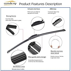 Sumdcmy 26"+14" Windshield Wiper Blade Replacement
