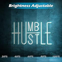 Hustle LED Neon Sign for Wall Decor, Words LED Neon