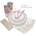 25 Guest Plastic Silverware Rose Gold Plates, Rose Gold Napkins, Rose Gold Plastic Cups, Rose Gold Plastic Plates for Parties, Rose Gold Silverware Plates Disposable Rose Gold Party Supplies Dessert