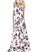 Kidsform Women Floral Maxi Dress Boho Printed Spaghetti Straps V Neck Summer Beach Long Dress