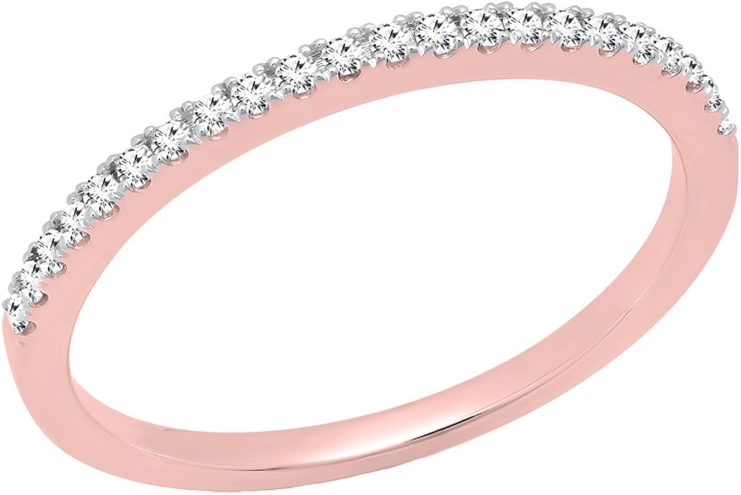 DazzlingRock Collection 14k Or rose Ronde IJ Diamant blanc