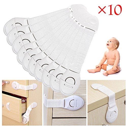 TOPmountain Child Infant Baby Safety Lock Latch 10 pcs Cupboard Cabinet Door Drawers Safety Lock Child Safety Locks