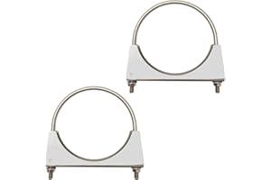 CAROTUPY 5 inch 304 Stainless Steel Muffler U-Bolt Clamps for 5" Diameter Exhaust Tail Pipe, Heavy Duty U-Bolt Exhaust Clamps, Pack of 2