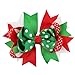 Mookiraer® Christmas Cute Baby's and Girl's Grosgrain Hair Bows Hair Clips Barrettes 6 Pack (SD567)