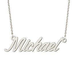 BYBWBL Michael Name Pendant Necklace Silver Color