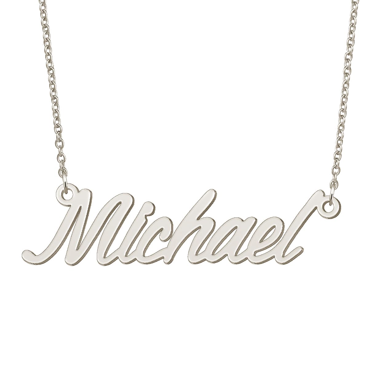 BYBWBL Michael Name Pendant Necklace Silver Color
