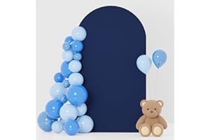 FOTSHARER Wedding Arch Cover Navy Blue 4x7.2FT 2-Sided Chiara Arch Covers for Metal Arch Stand Spandex Fitted Arch Backdrop Cover for Birthday Baby Shower Party Round Top Arch Cover Backdrop Fabric