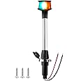 Bow Light LED Boat Navigation Lights Red and Green Bi-Color Lighting Pole Removable Plug in Base 12 Inches