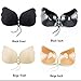 Lnabni Strapless Self Adhesive Silicone Invisible Push-up Bras for Women, 1 Black and 1 Beige (D Cup)
