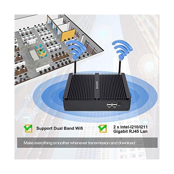 BASOARO Mini Desktop PC Fanless Computer Intel Core i7 8550U, Windows 10 Pro Mini PC, 16G RAM 512G SSD, HD/DP/EDP, Dual…