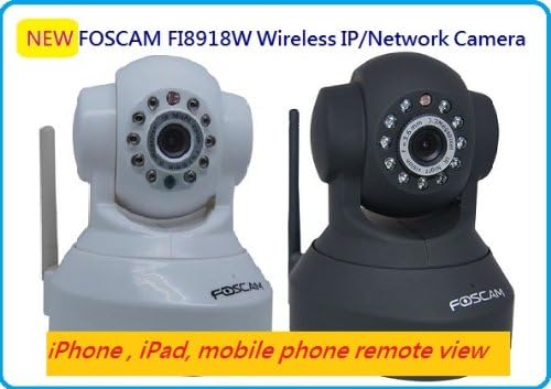 3X Foscam FI8918W Wireless/Wired Pan & Tilt IP Camera with 8 Meter Night Vision and 3.6mm Lens (67° Viewing Angle) - Black NEWEST MODEL (replaces the FI8908W) - 3 Pack Kit