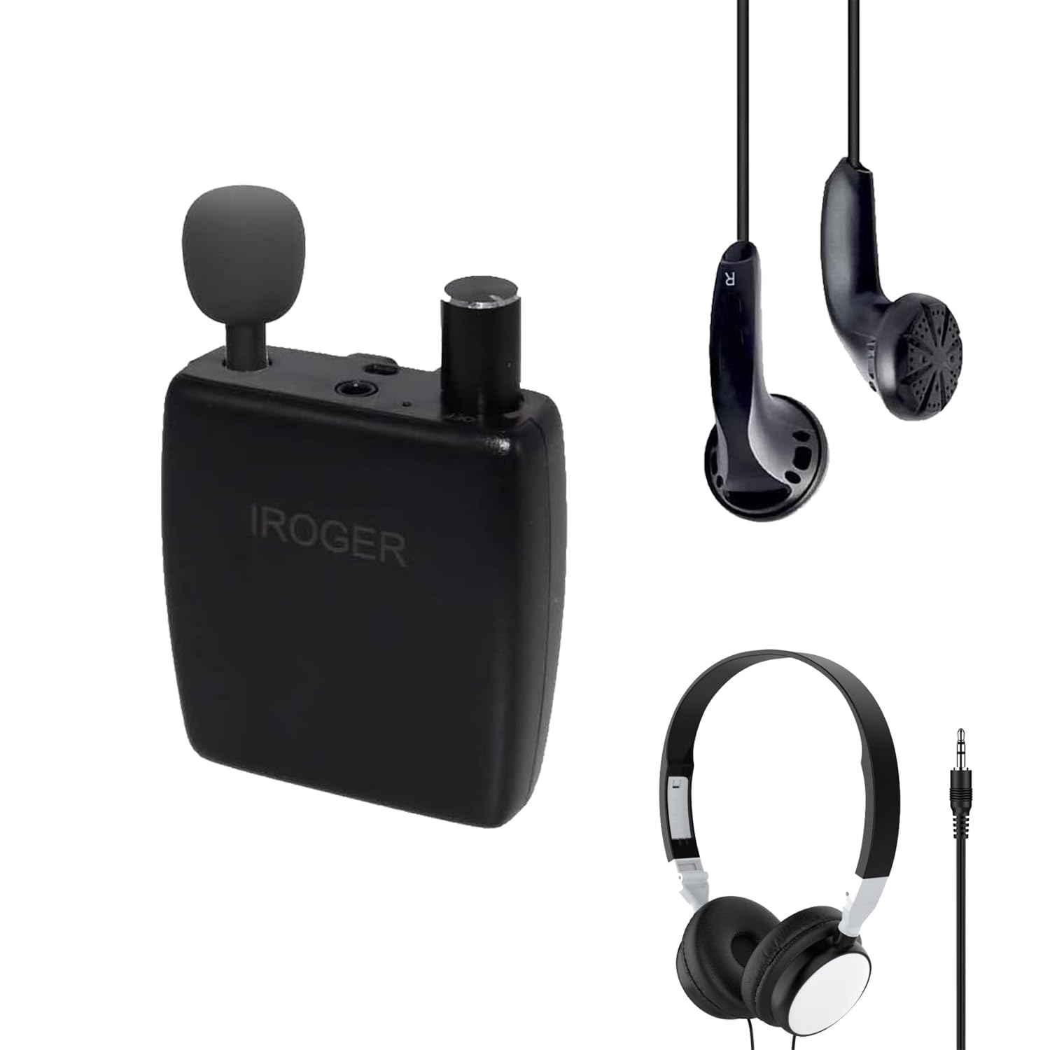 Photo 1 of IROGER Hearing Amplifier Rechargeable Hearing Aid Device for Ears, with Headphone,Earbuds,Directional Microphone