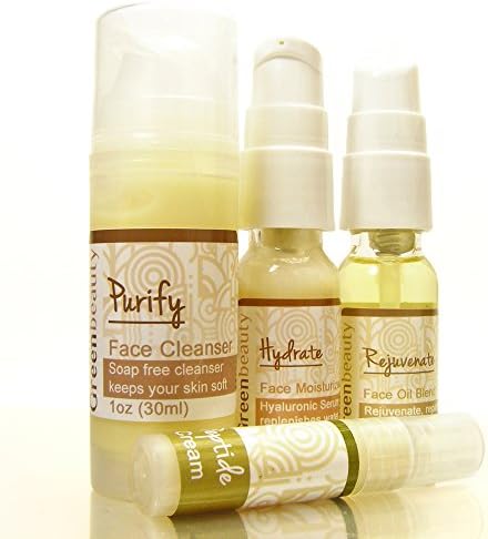 Anti aging gift set, products that will hydrate, tighten, tone and repair your skin, holiday gift set, hyaluronic acid serum, peptide serum, face oil and cleansing milk, travel sizes, sets & kits