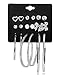 ORAZIO 18 Pairs Assorted Multiple Stud Earrings for Women Big Hoop Earrings Silver Tone