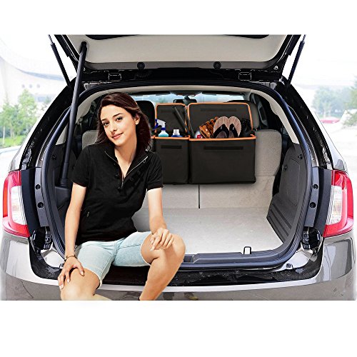 Backseat Trunk Organizer, Space Saving Car Trunk Organizer with Bottom Plate and Lid Trunk Storage for Kids, Travel, Heavy Duty 4 Pocket Auto Interior Cargo Accessories SUV & Car Organizer - Thumbnail 6