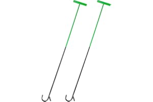 AUTOSwpozo 5th Wheel Pin Puller, 2 Pack 42" Solid Steel Chrome Plated 5th Wheel Puller Hook, Heavy Duty 5th Wheel Puller w/Hook (Green & Black)