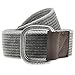 Ayliss Men's Double D-Ring Canvas Belt Genuine Leather Trimming Casual Belt,#3 Gray