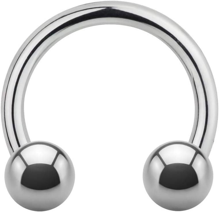 1.6 mm Horseshoe Piercing Ring Steel Silver 31 Sizes