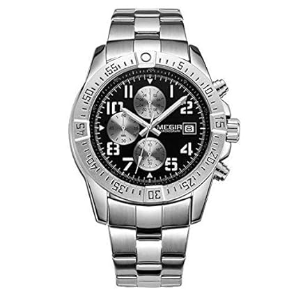 Gmarks Elegant Design Analog Chronograph Sports Series Steel Watch -2030 Black