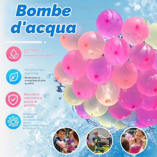 POP lina 555 Pcs Water Balloons Self Sealing Multicolor Water Balloons for Adult Summer Water Games Beach Party