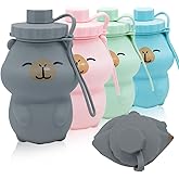 LELExilan Collapsible Silicone Water Bottle 16.9oz(500ml) - Leak-Proof, BPA-Free, Portable for Sports & Travel, Grey