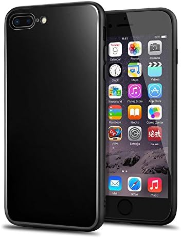 iPhone 8 plus Case, iPhone 7 plus Case, TPU Bumper &amp; Tempered Glass Effective Scratch Resistant, Drop Protection and Support Wireless Charging Slim Case for iPhone 7 plus/iPhone 8 plus(5.5 inch)-Black