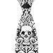 Men's Novelty Necktie Gifts, Gentleman Black and White Classic Skinny Silk Tie, Vintage Cool Dead Skulls Head Textile Neck Ties for Party Casual Formal Suit - 8cm