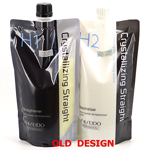 (USA Shipping) Hair Rebonding Shiseido Professional Crystallizing Hair Straightener (H1) + Neutralizing Cream (2) for Resistant to Natural Hair 400g+400g by shiseido Via USPS USA Shipping