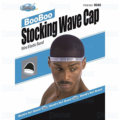Dream, Boo Boo STOCKING WAVE CAP, Wire Eastic Band (Item #045 Black)
