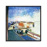 Framed Canvas Wall Art Matisse Guitar Girl Canvas Prints Home Artwork Decoration for Living Room,Bedroom - 16x16 inches