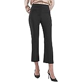 SANDY & SID Womens Pants Small Size Flared Work Slacks High Rise Slim Fit Boot Cut Crop Trousers Business Office Casual Wear