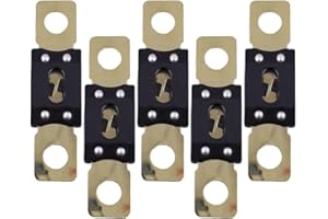 5-Pack Zinc Alloy Bolt-On Automotive Fuses Assorted Sizes 60A 80A 100A 120A 200A 250A 300A for Cars Trucks Agricultural Const