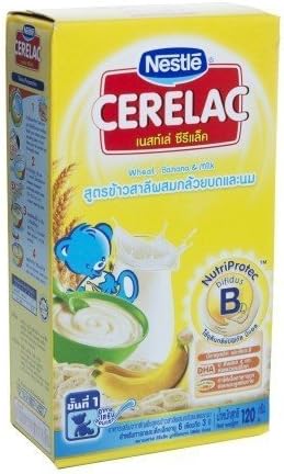 Nestle Cerelac Wheat, Banana and Milk Formula, Baby Food Size 120 G. Step 1 by Smile lanna