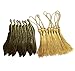 Makhry 10pcs Classical Delicacy Antique Bronze Feather Shape Metal Bookmark with Handmade Tassels