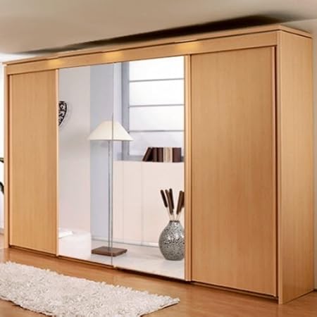 Lima Imperial Centre Mirrored Sliding Door Wardrobe 4 Doors