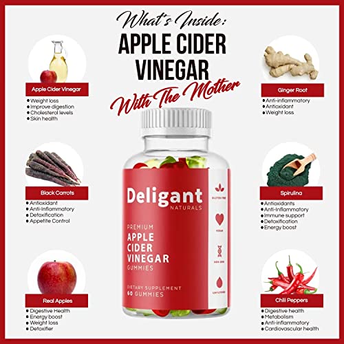 Apple Cider Vinegar Gummies with The Mother ACV w Ginger Root 6in1