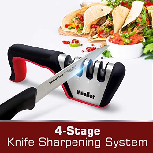 Mueller 4in1, 4Stage Best Knife Sharpener for Hunting, Heavy Duty
