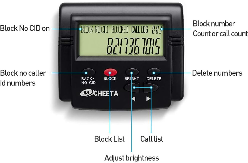 Call Blocker for Landline Phones, MCHEETA V4000 Premium Phones with Call Blocking, One Touch Number Block Device, Block Unwanted Robocalls and Nuisance Calls: Electronics